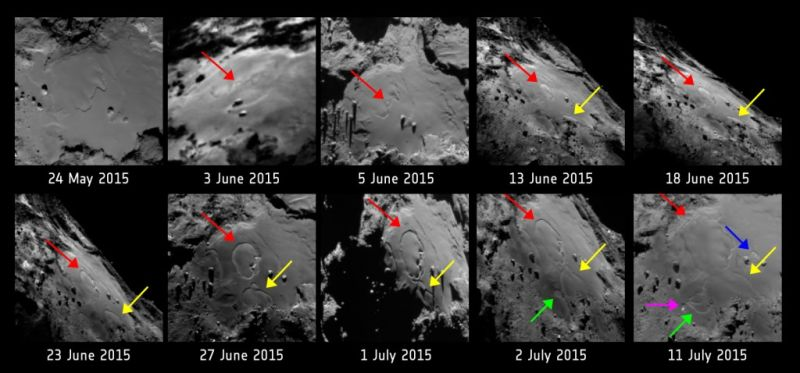 Fotos capturadas en el mismo sitio desde el 24 de mayo al 11 de julio de 2015. (ESA).